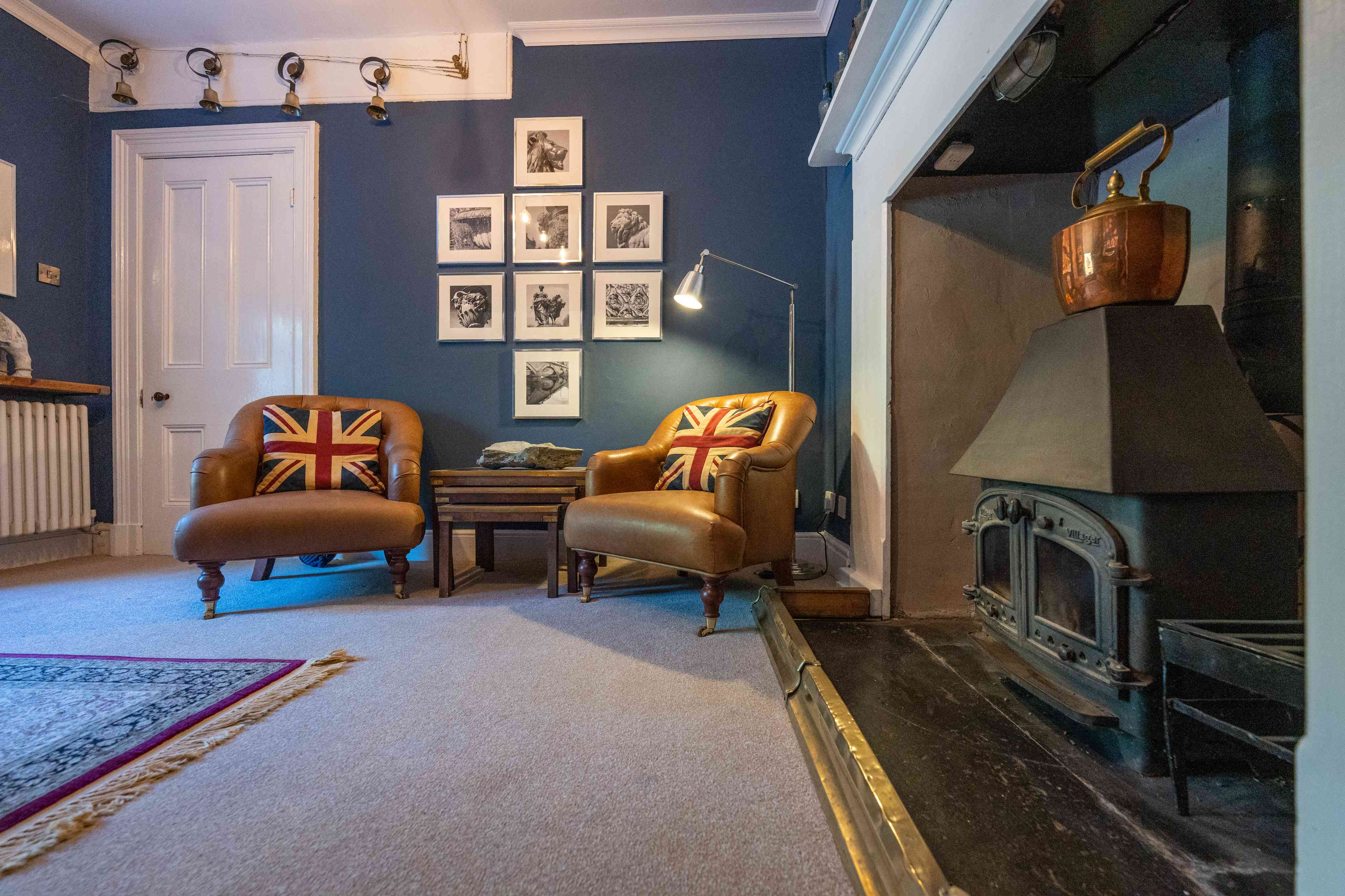 Ground floor — sitting room with woodburner